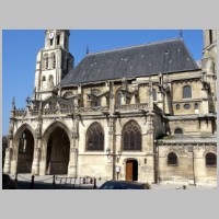Collégiale Notre-Dame de Poissy, photo Pierre Poschadel, Wikipedia, Nef et double bas-côté sud, vue depuis le sud-est.jpg